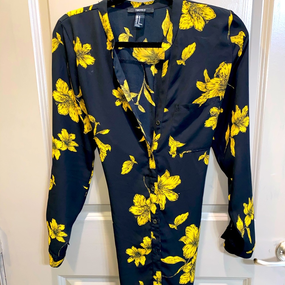 Button Down Flower Top